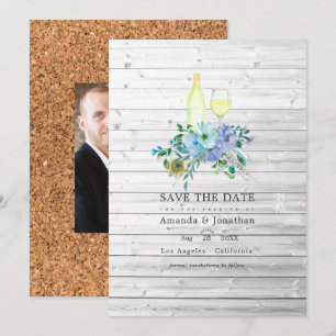 Rustikale Minze Boho-Weinverkostung Hochzeitsfoto Save The Date