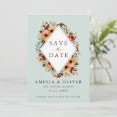 Rustikale Minze Grüne Wasserfarbe Save The Date (Stehend Vorderseite)