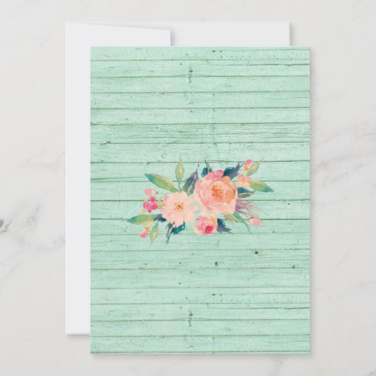 Rustikale Minze Grünholz Aquarell Flora Einladung (Rückseite)