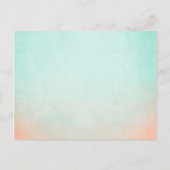 Rustikale Minze und Pfirsich Save the Date Bohemis Ankündigungspostkarte (Rückseite)