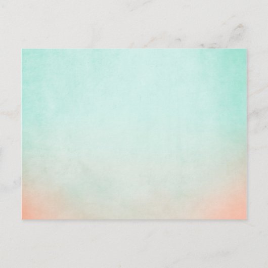 Rustikale Minze und Pfirsich Save the Date Bohemis Ankündigungspostkarte (Rückseite)