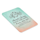 Rustikale Minze und Pfirsich Save the Date Bohemis Magnet (Rechte Seite)