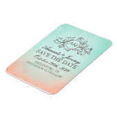 Rustikale Minze und Pfirsich Save the Date Bohemis Magnet (Linke Seite)