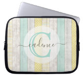 Rustikale Minze & Yellow Boho Geo Moderne Personal Laptopschutzhülle (Vorderseite)
