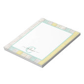 Rustikale Minze & Yellow Boho Geo Moderne Personal Notizblock (Rotiert)