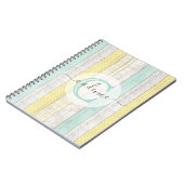 Rustikale Minze & Yellow Boho Geo Moderne Personal Notizblock (Linke Seite)