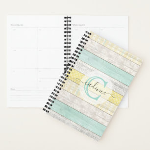 Rustikale Minze & Yellow Boho Geo Moderne Personal Planer