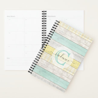 Rustikale Minze & Yellow Boho Geo Moderne Personal Planer