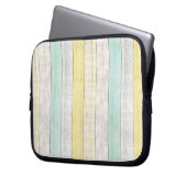 Rustikale Minze & Yellow Boho Geometric Moderne Hü Laptopschutzhülle (Vorderseite Links)
