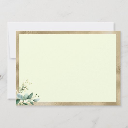 Rustikale Minzgold Eukalyptus Oliven Blätter UAWG Einladung (Rückseite)
