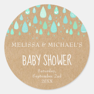 Rustikale Minzgrün Seile Paare Babydusche Runder Aufkleber