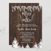Rustikale Miss zu Mrs. Wood Pine Trees Brautparty Einladung (Vorne/Hinten)