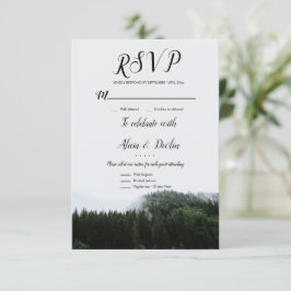 Rustikale Misty Foggy Pine Trees Rain Forest UAwg RSVP Karte