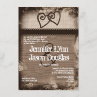 Rustikale, miteinander verflochtene Herzen Einladu