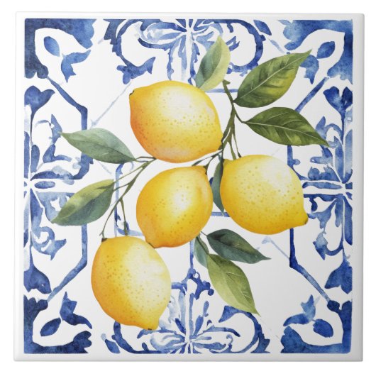 Rustikale Mittelmeer-Toskana-Limonie Fliese (Vorderseite)