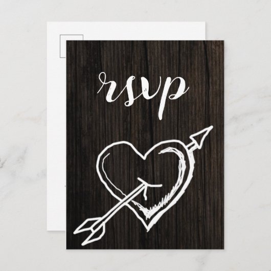 Rustikale Mittelpfeiler Hochzeit Rsvp Postkarten (Vorne/Hinten)