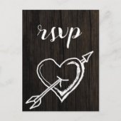 Rustikale Mittelpfeiler Hochzeit Rsvp Postkarten (Vorderseite)