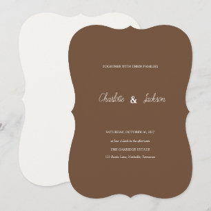Rustikale Mocha-Braune Hochzeitseinladung  Einladung