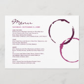 Rustikale Modern Burgund Weinstrandrennen Hochzeit Menükarte (Vorderseite)