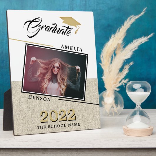 Rustikale Moderne 2022 Graduate Foto Abschluss Fotoplatte (Seite)