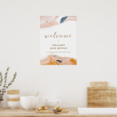 Rustikale moderne Abstrakte Babydusche Willkommen Poster (Küche)