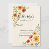 Rustikale moderne Aquarellfarben Blume Hochzeit RS Einladung (Vorderseite)