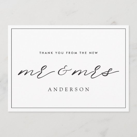 Rustikale Moderne aus dem neuen Mr. und Mrs. Weddi Dankeskarte (Vorderseite)