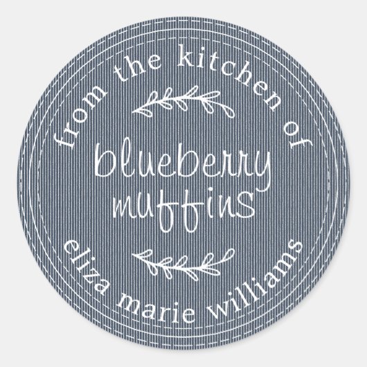 Rustikale moderne Backwaren Blueberry Muffins Blue Runder Aufkleber (Vorderseite)