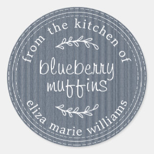 Rustikale moderne Backwaren Blueberry Muffins Blue Runder Aufkleber