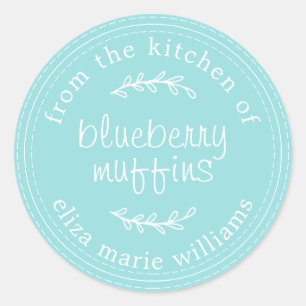 Rustikale moderne Backwaren Blueberry Muffins Blue Runder Aufkleber