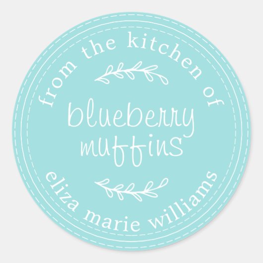 Rustikale moderne Backwaren Blueberry Muffins Blue Runder Aufkleber (Vorderseite)