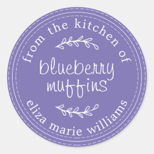 Rustikale, moderne Backwaren Blueberry Muffins Lil Runder Aufkleber