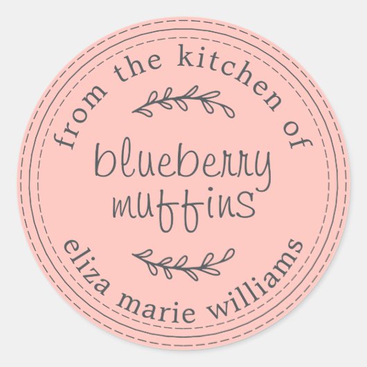 Rustikale, moderne Backwaren Blueberry Muffins Ros Runder Aufkleber (Vorderseite)