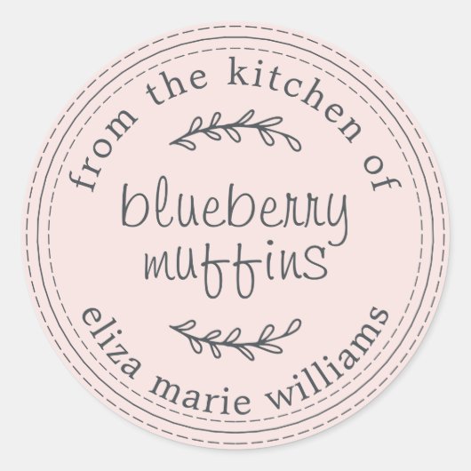 Rustikale, moderne Backwaren Blueberry Muffins Ros Runder Aufkleber (Vorderseite)