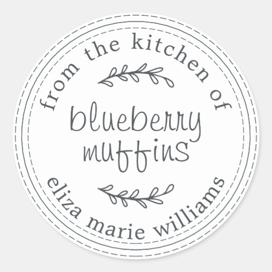 Rustikale, moderne Backwaren Blueberry Muffins Whi Runder Aufkleber (Vorderseite)