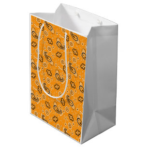 Rustikale moderne Bandana Orange Muster Fun Mittlere Geschenktüte
