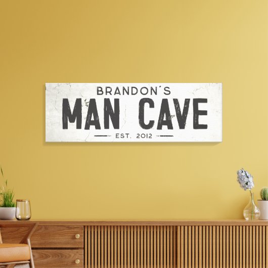 Rustikale moderne Bauernhöfe Man Höhle Long Leinwanddruck (Insitu (Wohnzimmer))