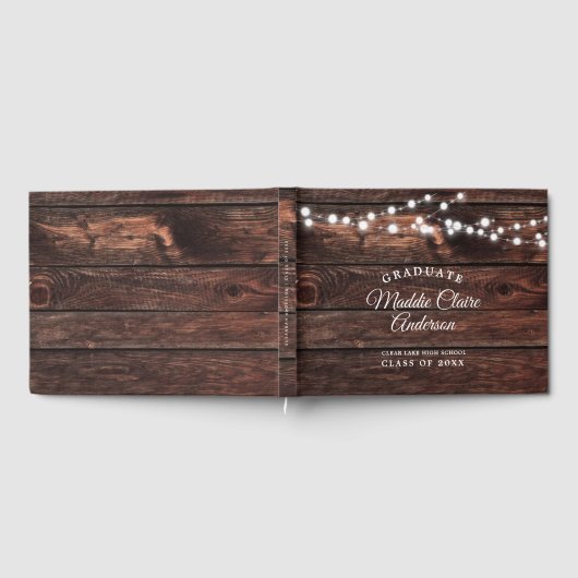 Rustikale, moderne, benutzerdefinierte Abschluss H Gästebuch (Voll)