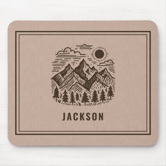 Rustikale moderne Berg-Anpassung  Mousepad (Vorne)