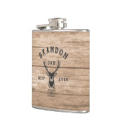 Rustikale Moderne BEST VATER JE Individuelle Name Flachmann (Links)