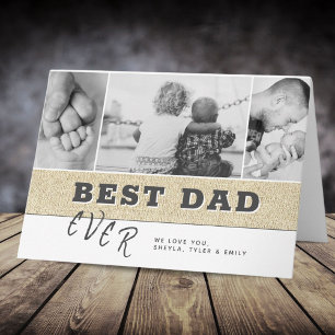 Rustikale moderne beste Dad-Vatertag-Fotocollage Karte