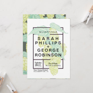 Rustikale, moderne Bierhops - Einladung zur Hochze