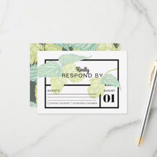 Rustikale moderne Bierhops Hochzeit-RSVP-Karte RSVP Karte