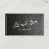 Rustikale moderne Black Leather Wedding Danke Kart Begleitkarte (Vorderseite)