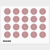 Rustikale moderne Blueberry Muffins Dusty Rose Runder Aufkleber (Blatt)