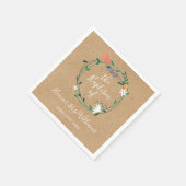 Rustikale moderne Blumen-Taufe Serviette (Ecke)