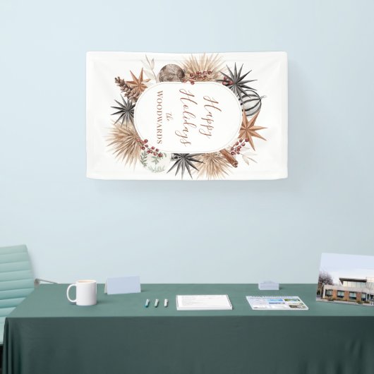 Rustikale Moderne Boho Weihnachten Banner (Messe)