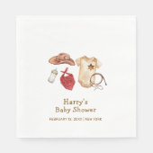 Rustikale moderne Boho Western Cowboy Babydusche Serviette (Vorderseite)