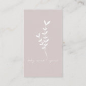 Rustikale moderne botanische Kalligraphie-Visitenk Visitenkarte (Rückseite)