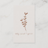 Rustikale moderne botanische Personalisierte Visit Visitenkarte (Rückseite)